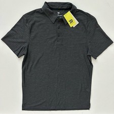 All in Motion Men's Striped Pique Polo Shirt - Dark Gray M