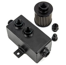 Aluminum 1l Oil Catch Can Reservoir Tank Breather Filter Baffled 10an Fitting