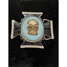Vintage Iron Cross with Skull Belt Buckle