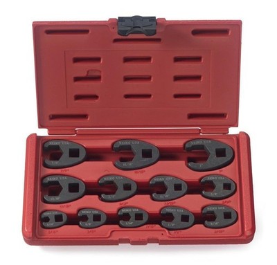 Neiko 03323A Crowfoot Wrench Set 1/2'' and 3/8  Drive, 12 Piece, SAE Crows Foo...