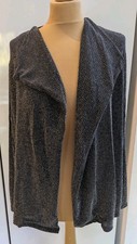m&s Black Silver Lurex Lightweight Cardigan / Jacket size 16 evening cruise