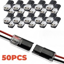 50PCS 2 Pin Wire Connectors Tool-Free No-Strip Quick Splice for LED Strip Light