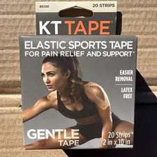 KT Tape Elastic Kinesiology Therapeutic Gentle Tape 20 Strips Beige 10" Precut
