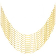 10PCS 4mm 18K Gold Plated 16Inch Paperclip Chain Necklace for Women with 10PC...