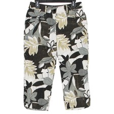 Chicos Capri Pants Resort Tropical Floral Coastal Travel Cropped Vacation 1 M 8