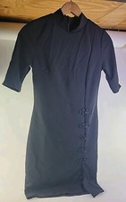 Fashion Nova Women's Black Stretch Kiko High Side Slit  Dress Size M.