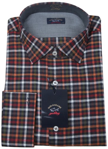 Paul & Shark Yachting Men's Dress Shirt Long Sleeve Size 45 17.75" Check Cotton - Picture 2 of 4