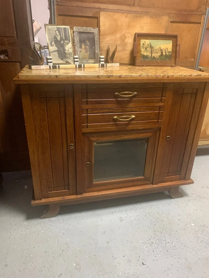 Aparador buffet estilo Art Deco francés base mármol superior buffet NECESITA RECOGER Foto 2 de 4