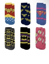 DC Low Cut Socks Collection - Size 4-10 Multiple Color Batman ,WW, ETA. 6 Pk  