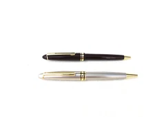 2 Nice Rollerball Pens One Silver Twist & One Bergandy Click w/Bella Mento Box  