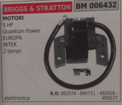 802574 Spule Elektronik Motor Briggs & Stratton 5 HP Quantum Europa Intek 2T
