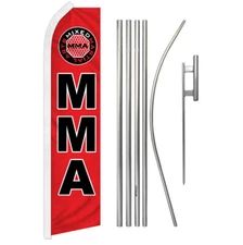 MMA Advertising Swooper Feather Flutter Flag Pole Kit Mixed Martial Arts Gym