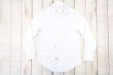 CALVIN KLEIN CK WHITE MEDIUM 32/33 SLIM STRETCH STEEL BUTTON FRONT SHIRT DEFECT