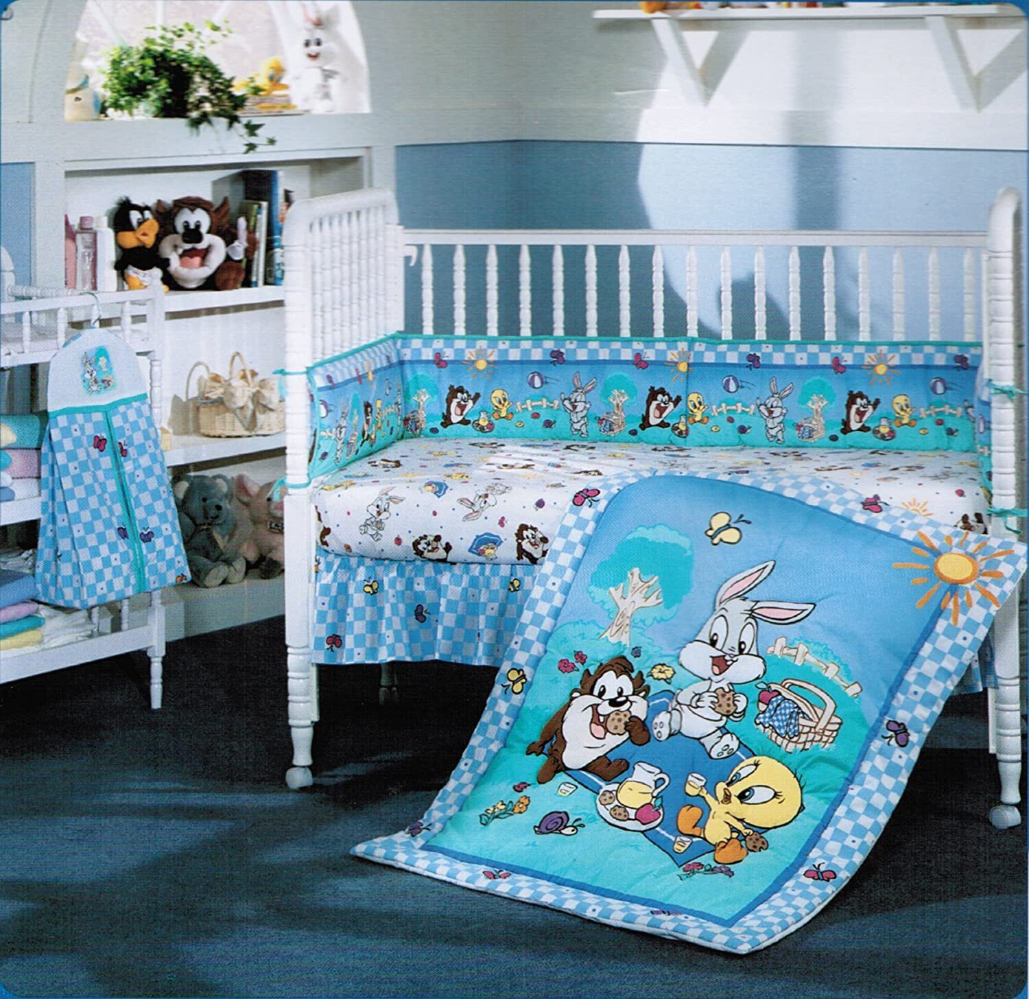 Baby Looney Tunes Garden Party 3 Piece Accessory Set - Crib Skirt, Flannel Recei