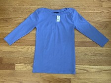Ann Taylor Long Sleeve Tee Women s Medium Purple Round Neck Slim Fit Shirt NWT