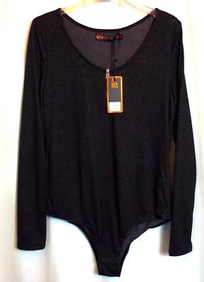 NEU QED LONDON   GRAU VISKOSE MELIERT REISSVERSCHLUSS BODYSUIT TOP   GR. M 10/12 # 988*