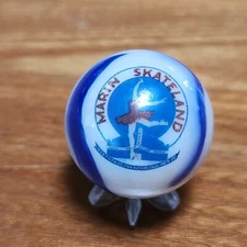 MARIN SKATELAND ROLLER SKATING RINK ADVERTISING MARBLE 1" SHOOTER SAN RAFAEL CA