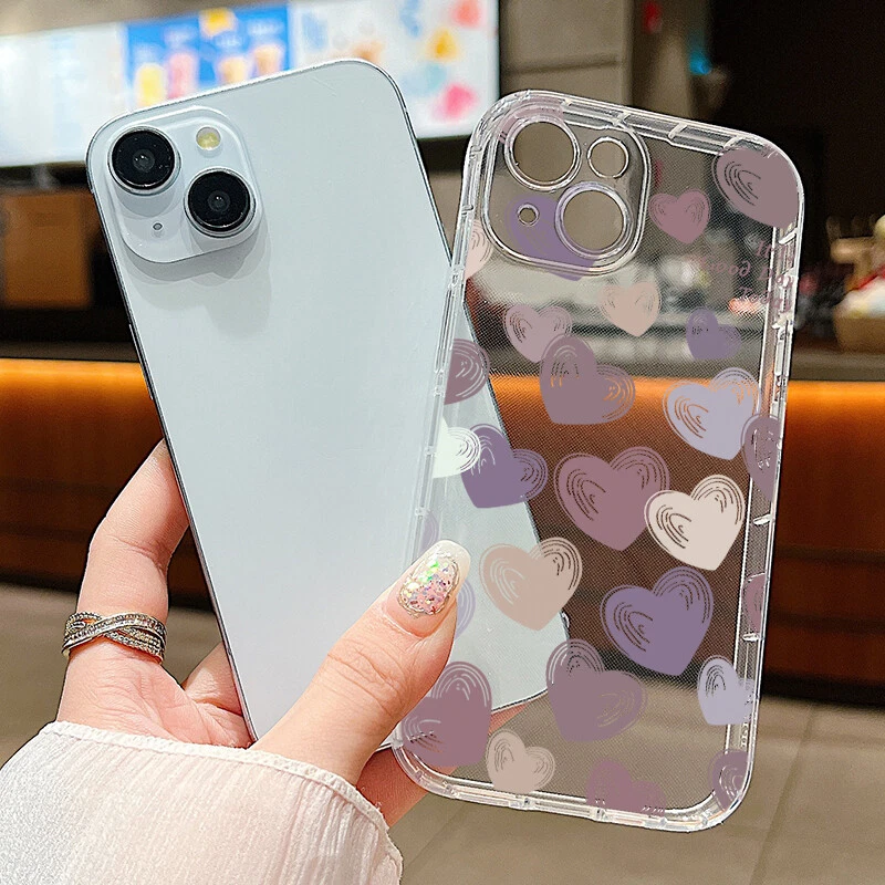 For iPhone 15 14 13 Pro Max 12 11 Heart Flower TPU Shockproof Phone Case Cover - Image 2 of 4