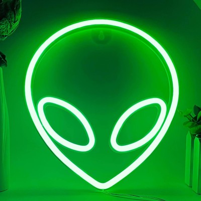 Alien Neon Sign Green Light, Lights LED 