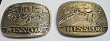 HESSTON EMPLOYEE BUCKLE MATCHING SET 1985  1986