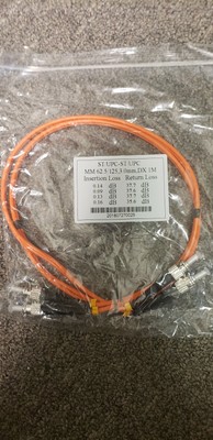 1M ST-ST Fiber Optic Cable Duplex Multimode 62.5/125 Patch Cord