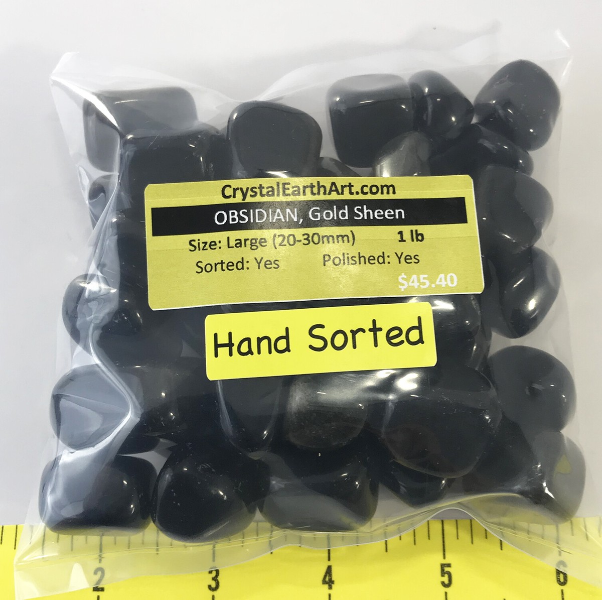 OBSIDIAN Gold Sheen Large (20-30mm) polished stones 1 lb. HAND