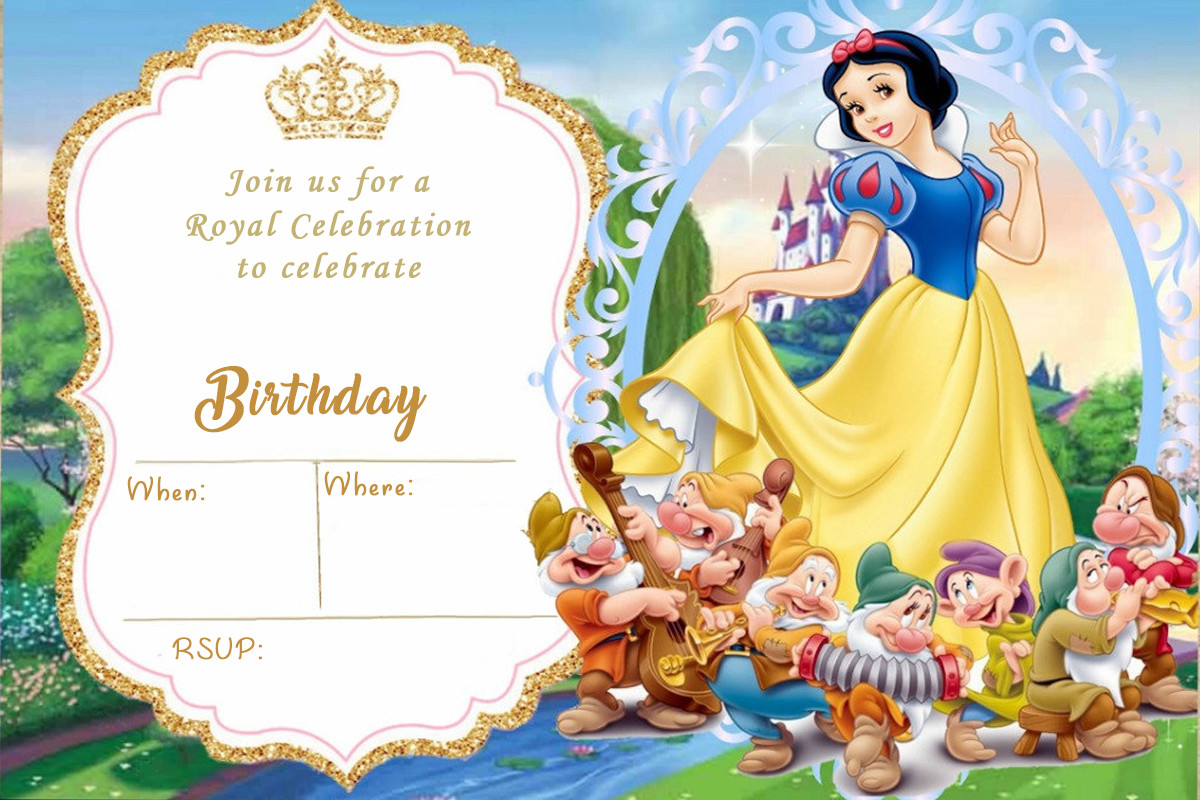 Disney Princess Snow White Girls Birthday Party Invites SW | eBay