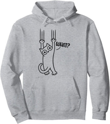 Funny Cat Animal What Cat Design Animal Cat Unisex Hooded Sweatshirt