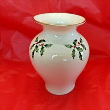 Lenox Holiday Special Porcelain 6'' Vase Gold Trim Made in USA