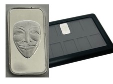 Element Card & 1g Mask Design .999 Fine Silver Bar Ingot Holds Bullion Bars 