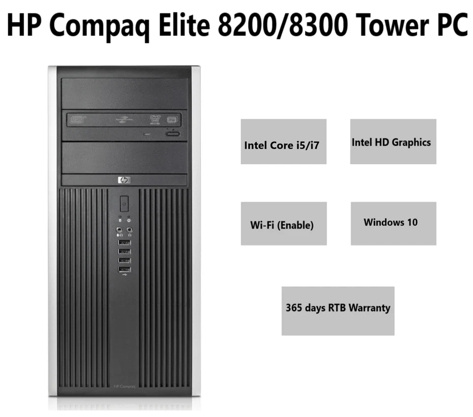 Fast HP Tower Computer PC Intel Core i5/i7 16GB RAM HDD/SSD Windows 10 PC WIFI - Image 2 of 4