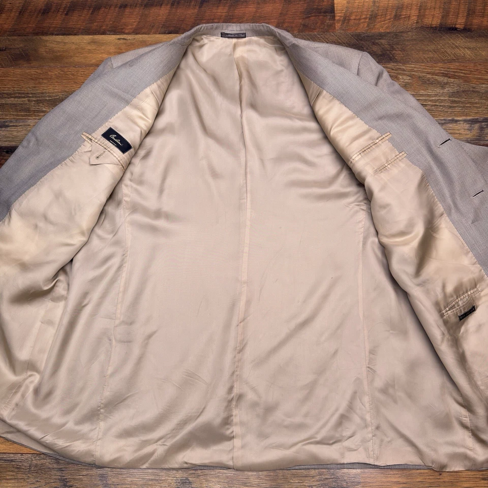 Corneliani Blazer 48 Long Tan Wool Silk Italy Suit Jacket - Image 3 of 4