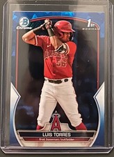 Luis Torres 2023 Bowman Chrome Sapphire 1st Bowman #BCP-155 Los Angeles Angels