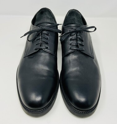 Vince Oxford Shoes Black Leather Round Toe Lace Up Mens Size