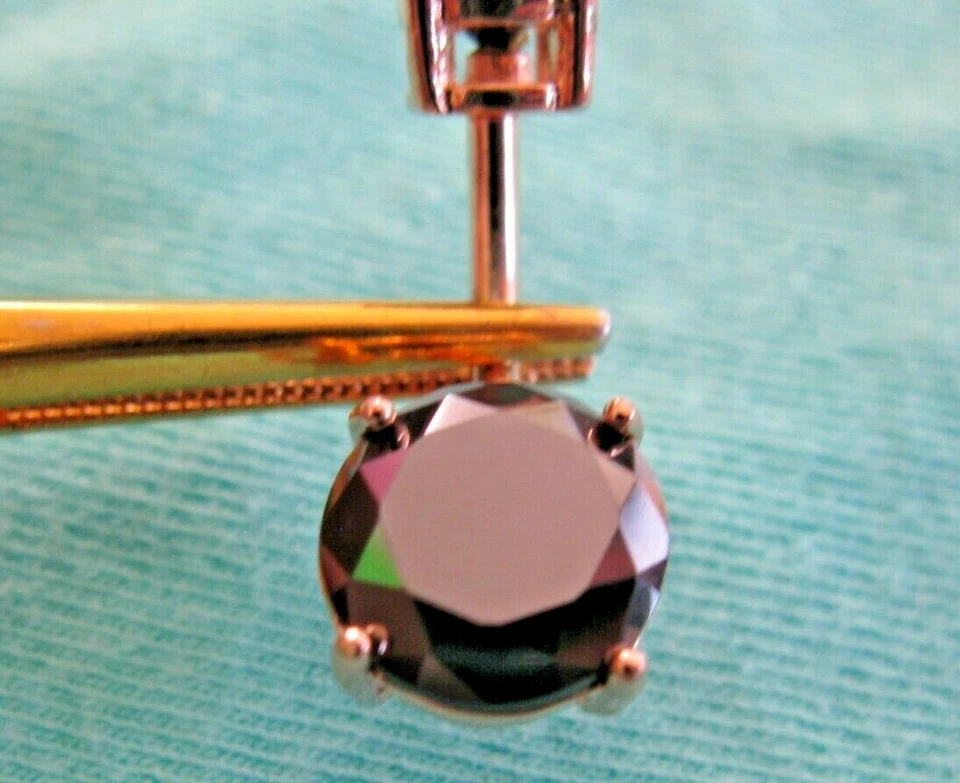 ANILLO VIENTRE DOBLE DIAMANTE NEGRO ORO ROSA 3,10ctw, certificado, probador de diapositivas gratis Foto 2 de 4