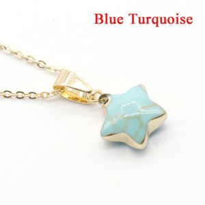 Authentic Gold Plated Faceted Crystal Quartz Star Pendant Natural Stone Healing Necklace