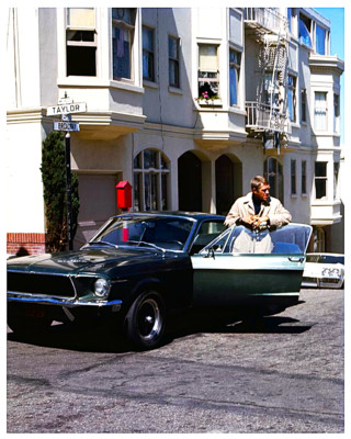 STEVE McQUEEN IN BULLITT MUSTANG 4 SPEED 390 8''x10'' Photograph