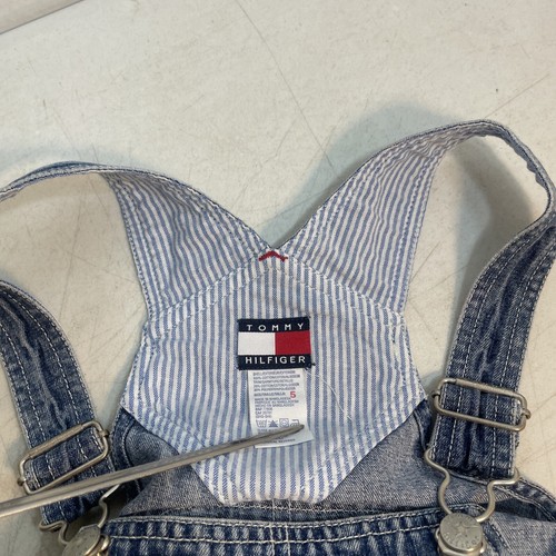 Tommy Hilfiger Blue Jean Denim Bib Overalls Child Kid Size 5 Logo boot cut - Picture 12 of 12