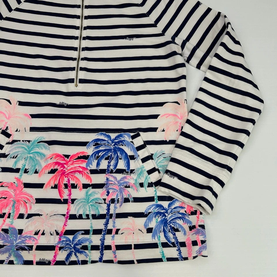 Jaqueta Lilly Pulitzer Feminina Média Skipper Popover UPF Palm Stripe Party Core Go - Imagem 4 de 4