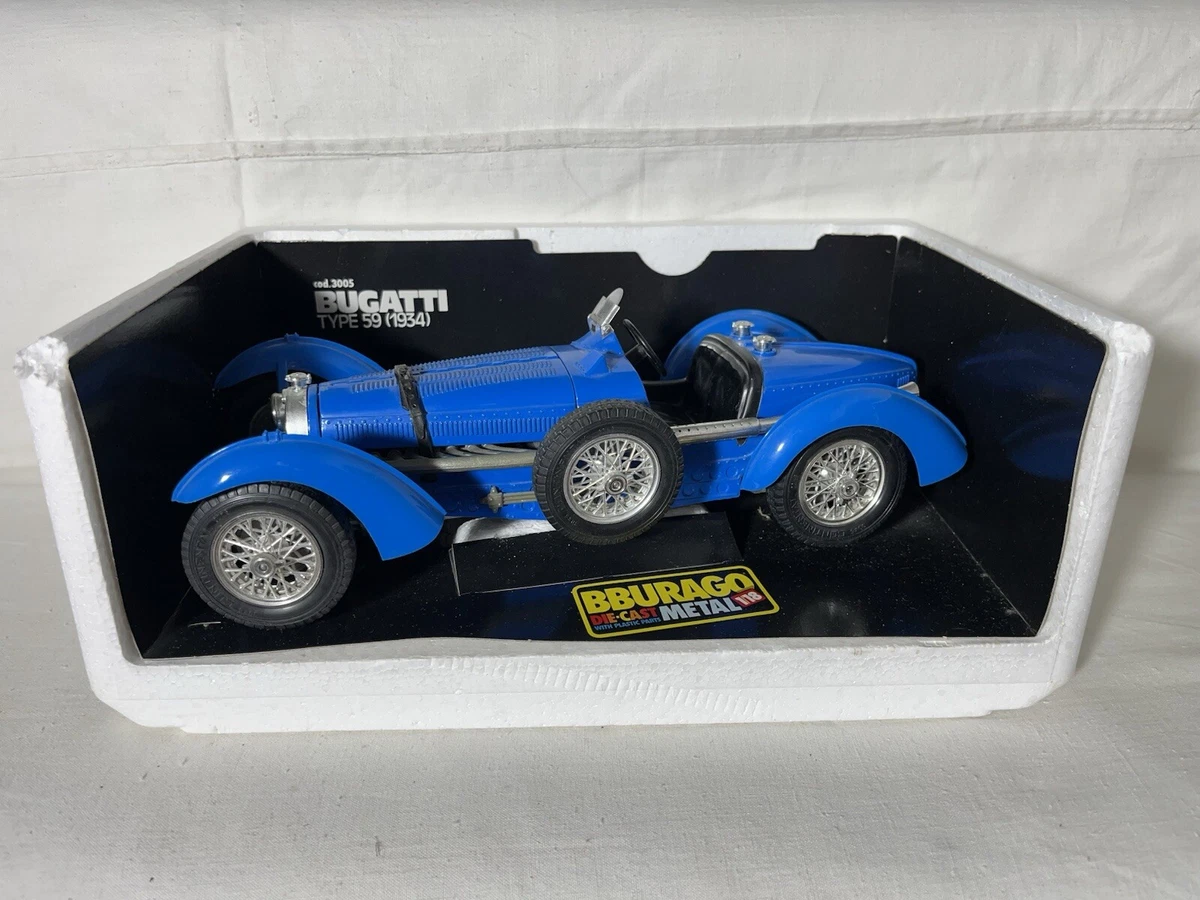 Voiture miniature Bugatti Type 59 (1934) Burago – 1/18 – Bleue foncée - Modélisme