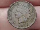 1901 Indian Head Cent Penny- XF Details- 2.5 Diamonds