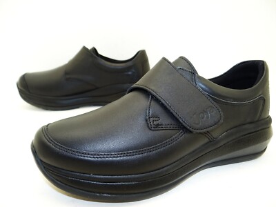 Joya Relax Black Halbschuhe Laufschuhe Klett Bequem Damen Schuhe Leder Gr.37 2/3