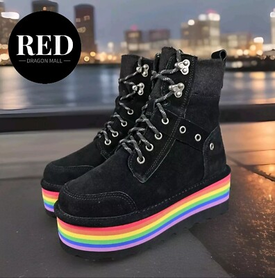 Bearpaw Boots Black Lace Platform Boots Bearpaw Retro Alicia