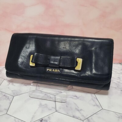 財布 PRADA ribbon wallet Amazon.com: Prada Wallet For Women -Ribbon Saffiano Metallic