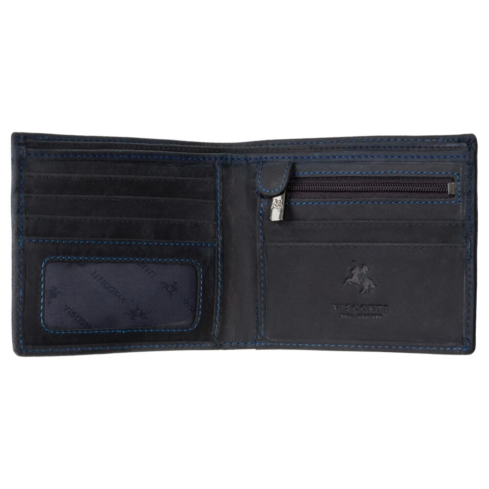 Visconti RFID  Men’s Gift Boxed Distressed Oil Real Leather 5 Card Wallet 707 - Image 3 of 4