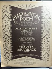 1924 11x14 Austria Press ALLEGORICAL POEM by Charles De Harrack