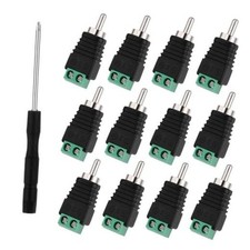 12Pack RCA to Speaker Wire Adapter, Speaker Wire to RCA Adapter, AV Screw