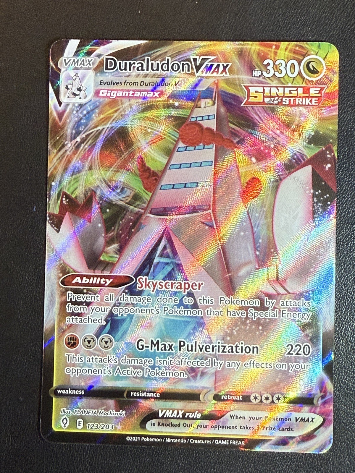Duraludon VMAX 123/203 Ultra Rare Pokemon Evolving Skies NM
