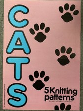 Vintage Gary Kennedy Cats Intarsia - 5 Jumper Knitting Patterns Double Knit