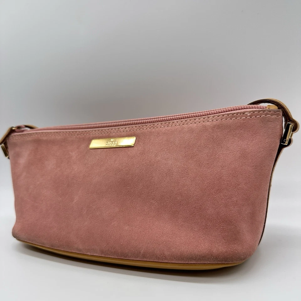 Bolsa de mão Gucci acessório mini bolsa de couro camurça rosa autêntica - Imagem 3 de 4